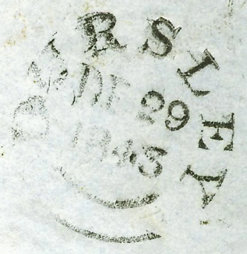 Postmark of Dursley Cancellation 1843