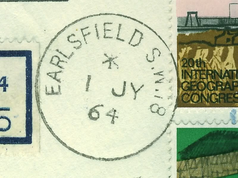 Postmark of Earlsfield SW18 Cancellation 1964