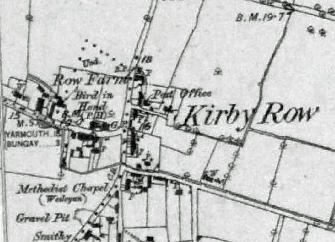 Kirby Cane Post Office First Edition OS Map