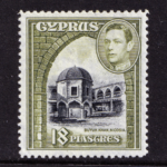 Cyprus KGVI 1938-51 18pi Black Olive-Green